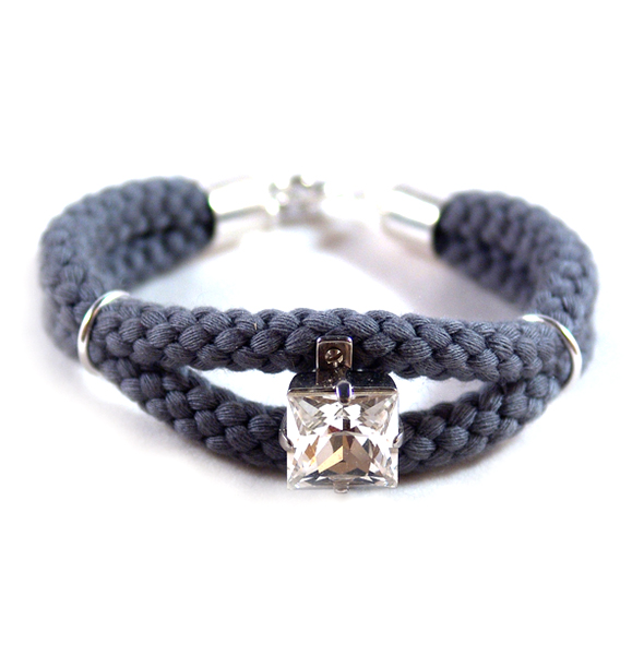 SABRINA DEHOFF™ Double Cord Swarovski Bracelet - Grey